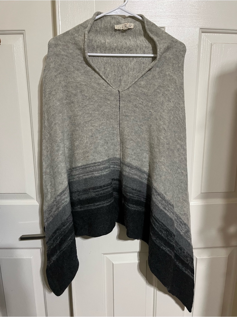 Women's Gray Ombre V-Neck Poncho Sweater
16-10